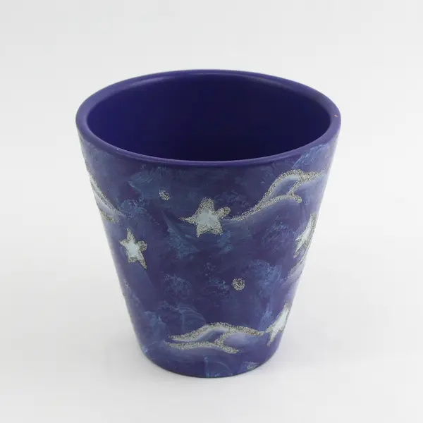 Blue Ceramic Sleeping Moon And Stars Vase
