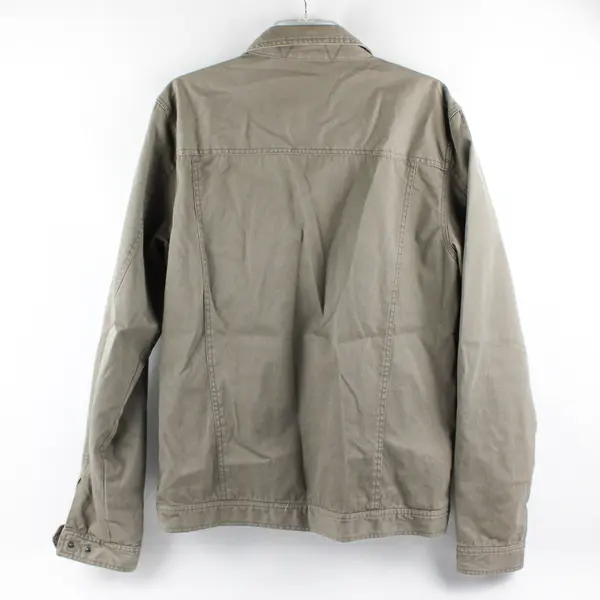 Quiksilver Men's L Khaki 100% Cotton Snap Button Up Trucker Style Jacket