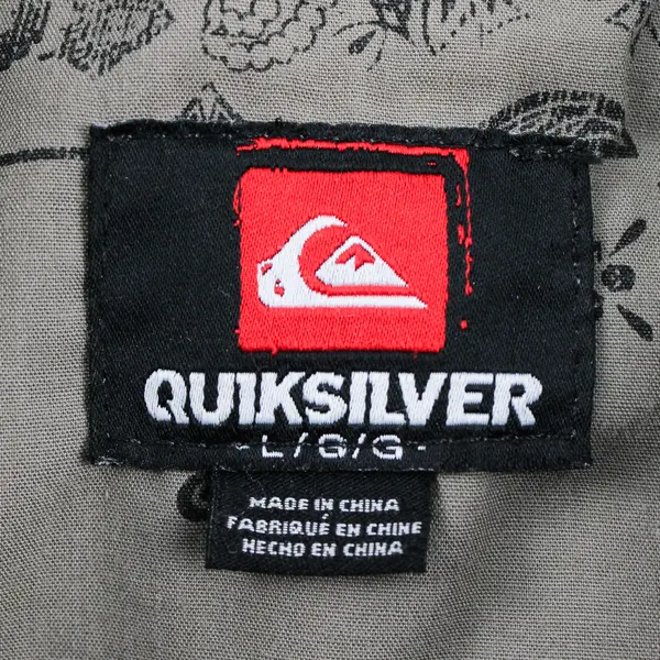 Quiksilver Men's L Khaki 100% Cotton Snap Button Up Trucker Style Jacket