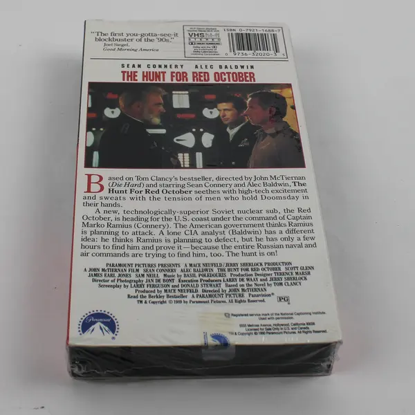 Vintage Film The Hunt for Red October 1989 Sean Connery Alec Baldwin New Sealed