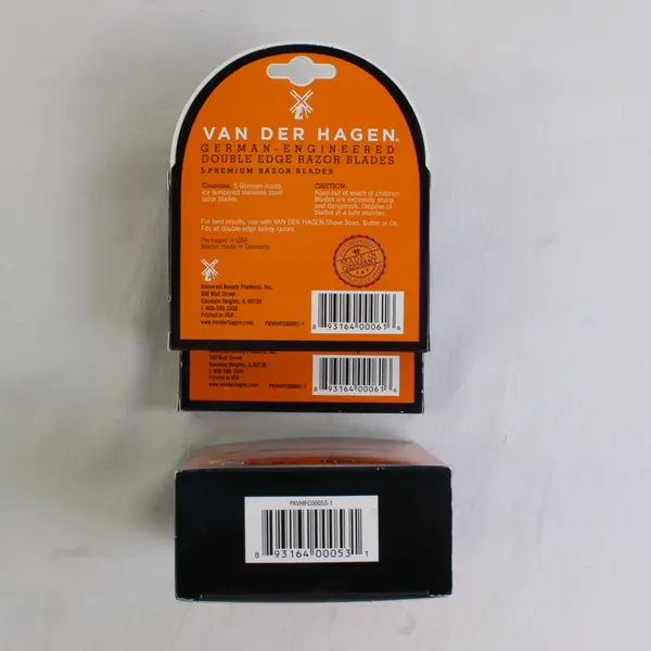 Lot Of 3 Van Der Hagen 2 Double Edge Stainless Steel Razor Blades & 1 Shave Soap