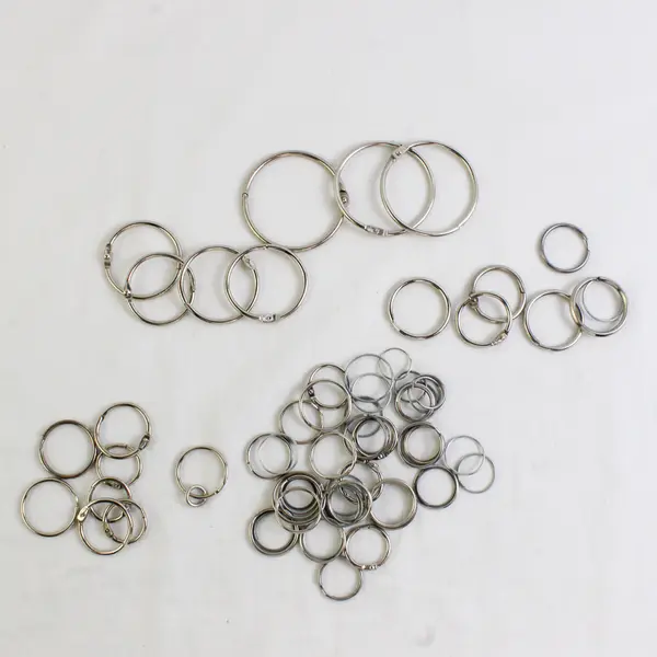 Lot of 67 Metal Key Rings Varied Sizes DIY Crafting