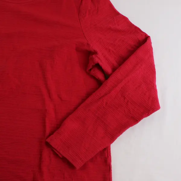 Laura Scott Textured Red Long-Sleeve T-Shirt Women's Size XL