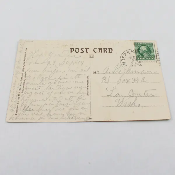 View of Independence Oregon Birds Eye View Color Litho Postcard 1914