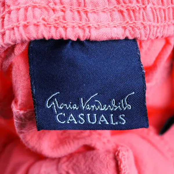 Gloria Vanderbilt Women's S Pink 100% Cotton Elastic Waist Drawstring Capris