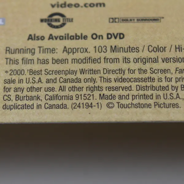 Vintage Film on VHS O Brother, Where Art Thou With George Clooney 2000