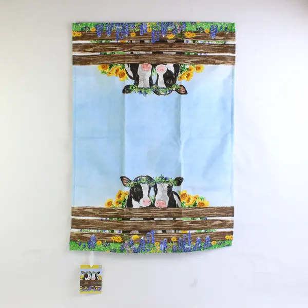 Lot Of 3 PPD Two Can Art Cute Cow Friends Patterned Mug, Kitchen Towel, Napkins