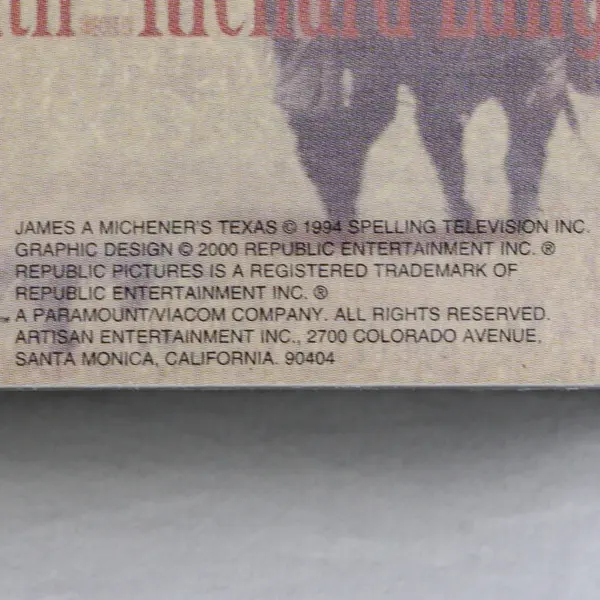 Texas VHS 2-Tape Set, 2000 VHS 09724 New/Sealed