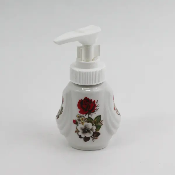 Mini Genuine Porcelain Lotion Dispenser Floral Pattern