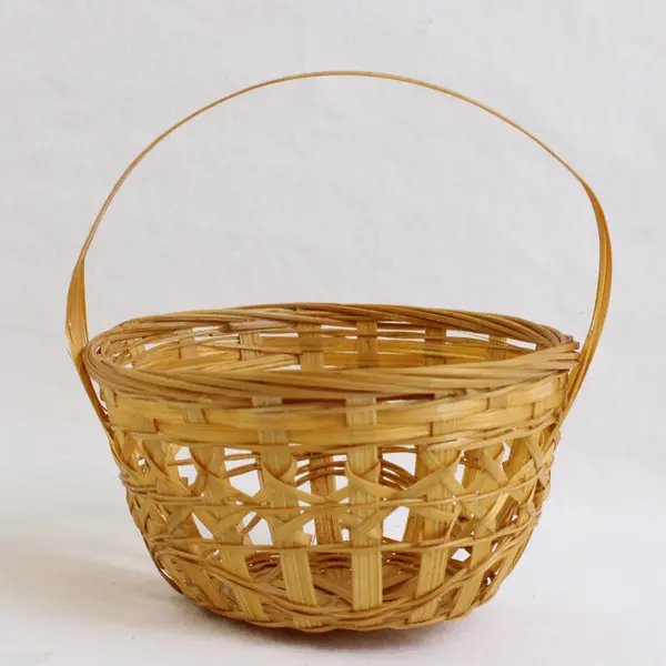 Lot Of 3 Handmade Solid Beige Color Matching Mini/Small Round Woven Baskets