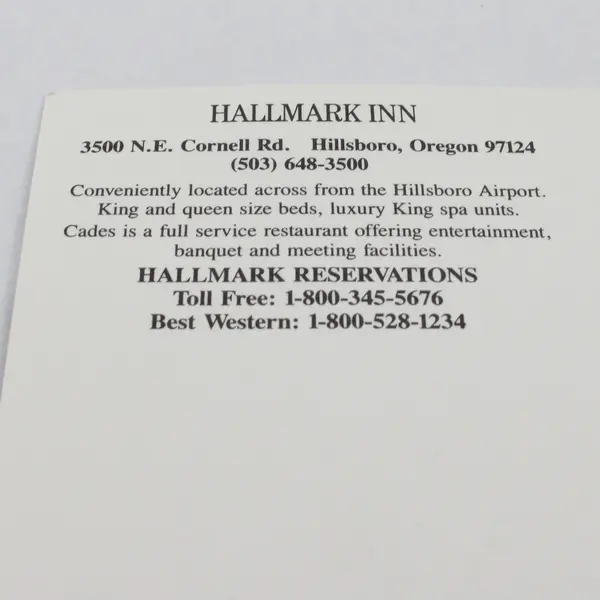 Vintage Hallmark Inn Best Western Motel Hillsboro Oregon Postcard 1980s