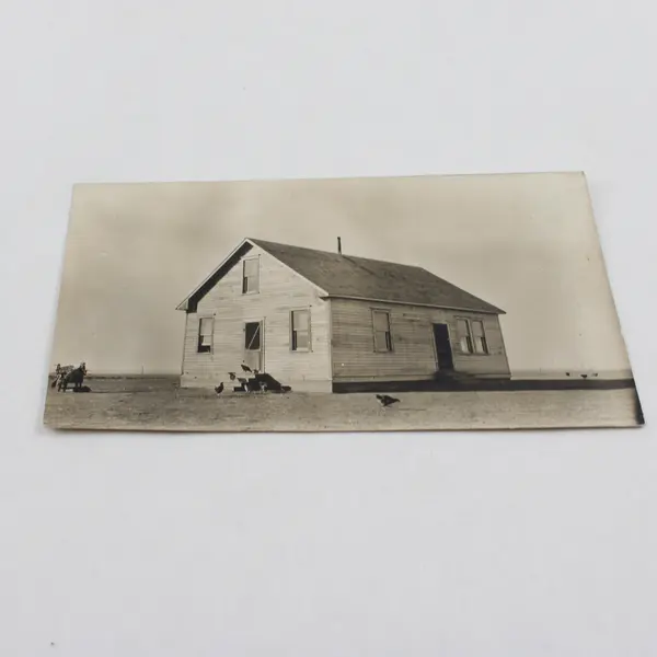 Vintage Homestead House RPPC Photo Postcard 1910s Chickens In Yard