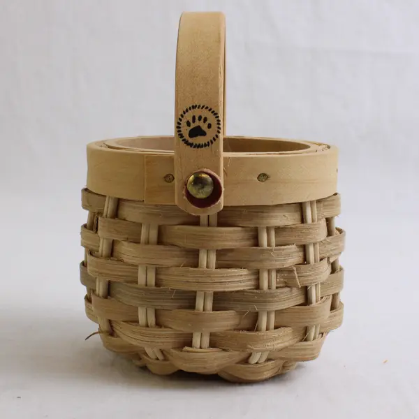  Handmade Solid Beige Color Mini/Small Oval Woven Baskets 2.25" x 3.25" x 3.25"