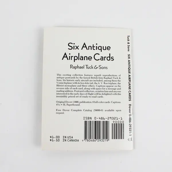 Six Antique Airplane Cards by Tuck and Sons Staff (1996, Trade Paperback)