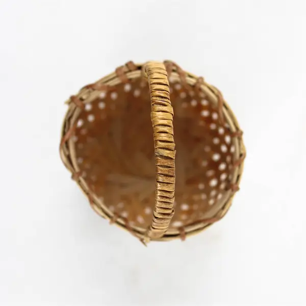 Handmade Solid Beige Color Mini/Small Round Woven Basket 3" x 3.25" x 5.25"
