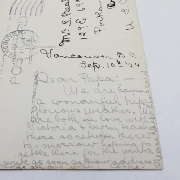 Foul Bay Victoria British Columbia Canada RPPC Postcard 1924