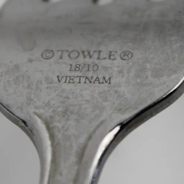 Lot of 2 Towle Silver Hotel Multimotif Beaded Pattern 18/10 SS Salad Forks 7.5"