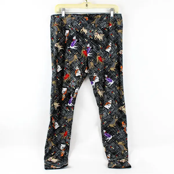 Way To Celebrate! Halloween Dog Print Leggings Women's Large 12-14