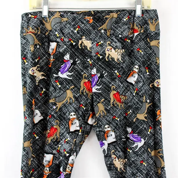 Way To Celebrate! Halloween Dog Print Leggings Women's Large 12-14