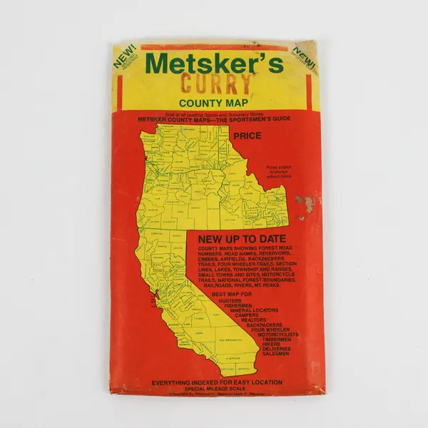 Vintage Metsker's Curry County Map Oregon Sportsman Hiking Travel