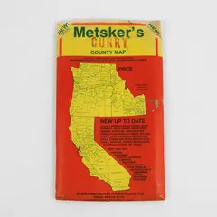 Vintage Metsker's Curry County Map Oregon Sportsman Hiking Travel