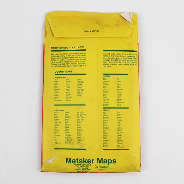 Vintage Metsker's Curry County Map Oregon Sportsman Hiking Travel