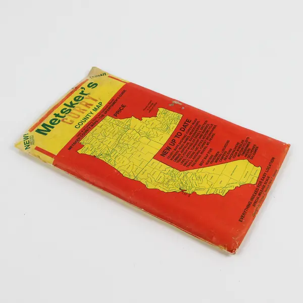 Vintage Metsker's Curry County Map Oregon Sportsman Hiking Travel