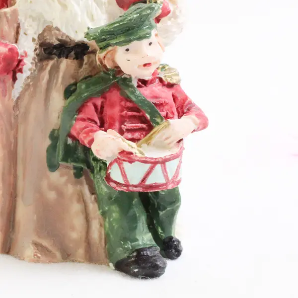 Lot Of 3 Unbranded Red/White/Green Santa Resin Hanging Ornaments 3"