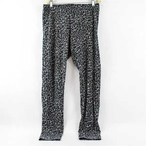 A New Approach Gray Leopard Print Leggings Women's Size Medium