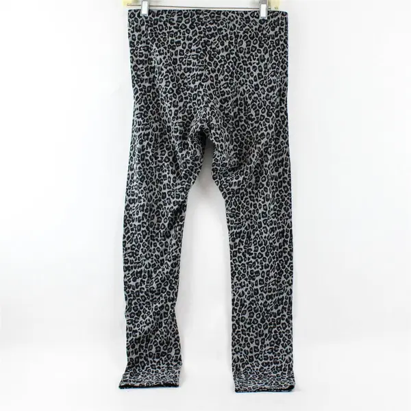 A New Approach Gray Leopard Print Leggings Women's Size Medium