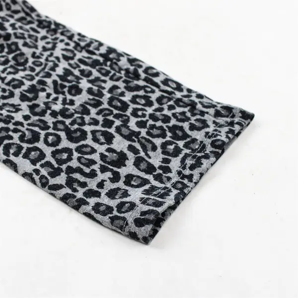 A New Approach Gray Leopard Print Leggings Women's Size Medium