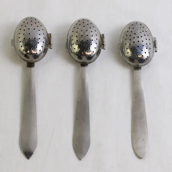 Lot Of 3 Unbranded Stainless Steel Spoon Shaped Loose Leaf Tea Infuser