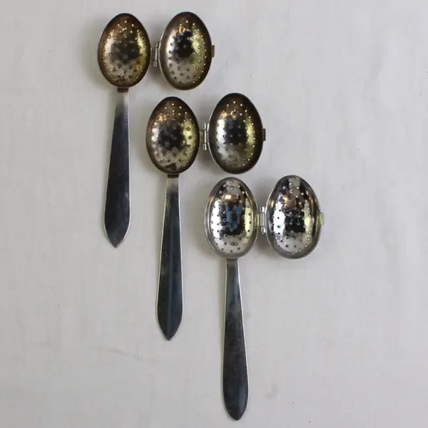Lot Of 3 Unbranded Stainless Steel Spoon Shaped Loose Leaf Tea Infuser