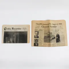 Lot Of 2 Vintage Claysville Pennsylvania Recorder Newspapers Aug 1969 & Feb 1977