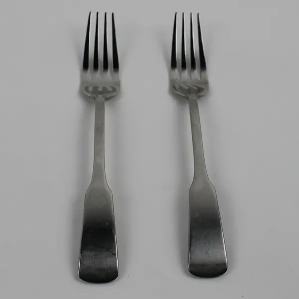 Lot of 2 Towle Silver Back Bay Pattern 18/10 SS Dinner Forks 8.25" Good Rare HTF