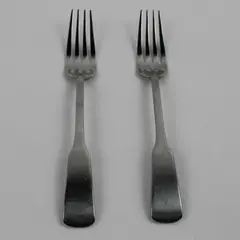Lot of 2 Towle Silver Back Bay Pattern 18/10 SS Dinner Forks 8.25" Good Rare HTF