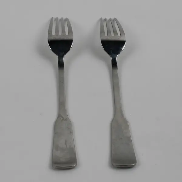 Lot of 2 Towle Silver Back Bay Pattern 18/10 SS Dinner Forks 8.25" Good Rare HTF