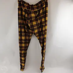 No Boundaries Yellow Purple & Pink Plaid Leggings Juniors XL 15-17