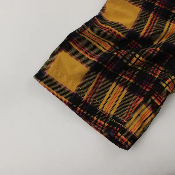 No Boundaries Yellow Purple & Pink Plaid Leggings Juniors XL 15-17