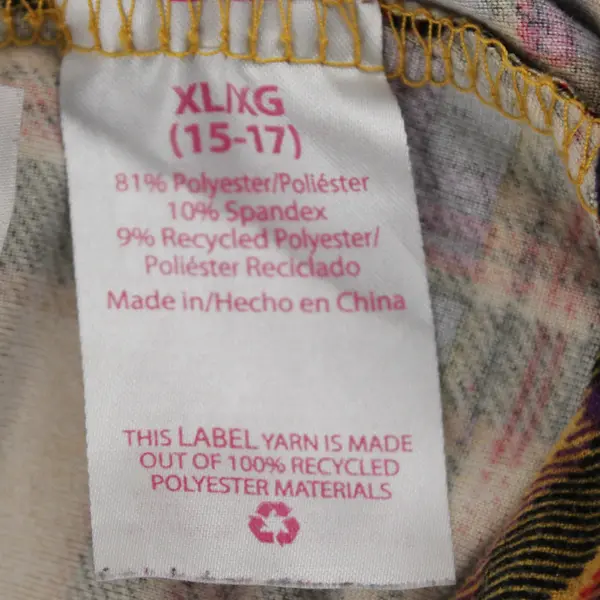 No Boundaries Yellow Purple & Pink Plaid Leggings Juniors XL 15-17