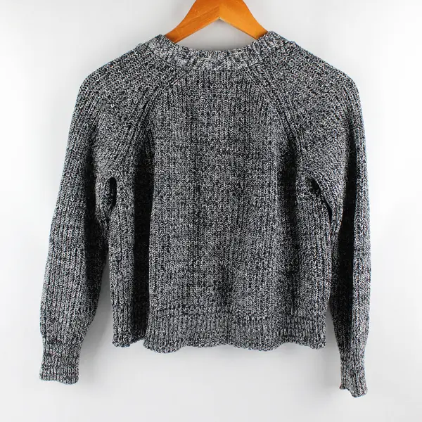 Style & Co. Women's XS Black & White Button Up Long Sleeve Cotton Knit Cardigan