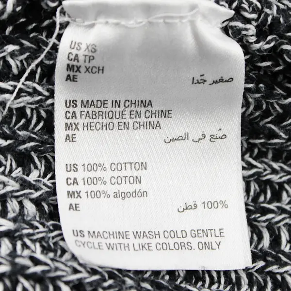 Style & Co. Women's XS Black & White Button Up Long Sleeve Cotton Knit Cardigan