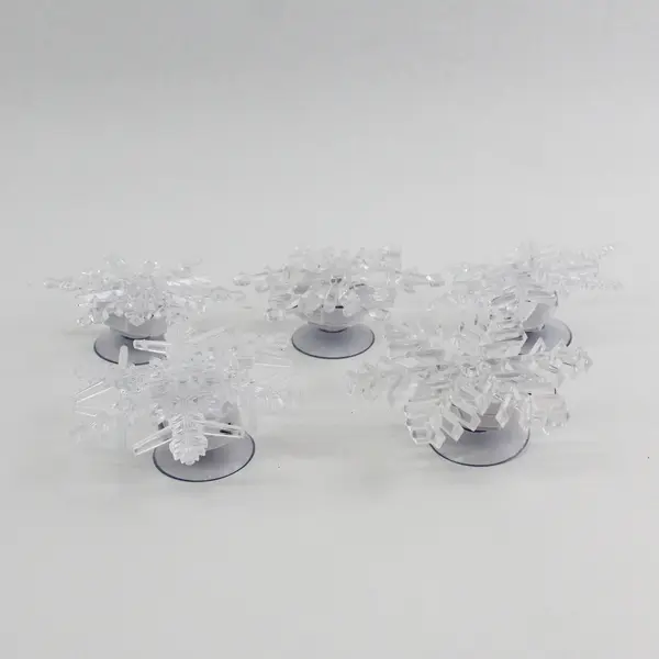 Lot of 5 Clear Plastic Battery Operated Christmas Lights With Suction Cups