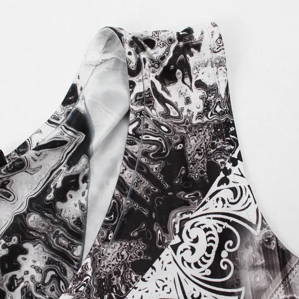 Apt 9 Women's XL Black & White Sublimation Style Stretchy Soft Tank Top