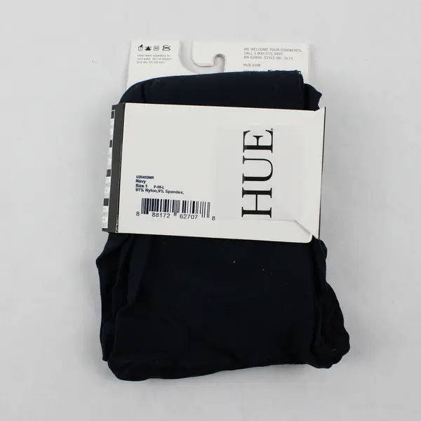 NWT HUE Women's Size 1 Navy Control Top Tights Ultimate Opaque 90 Denier