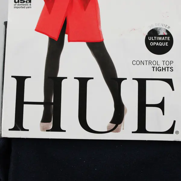 NWT HUE Women's Size 1 Navy Control Top Tights Ultimate Opaque 90 Denier