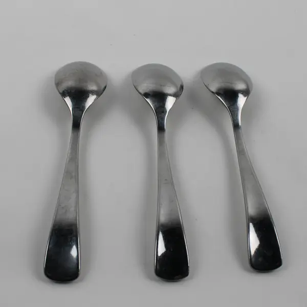 Lot of 3 Towle Silver Barren Pattern 18/10 SS Oval Soup Spoons 7.5" Rare Good