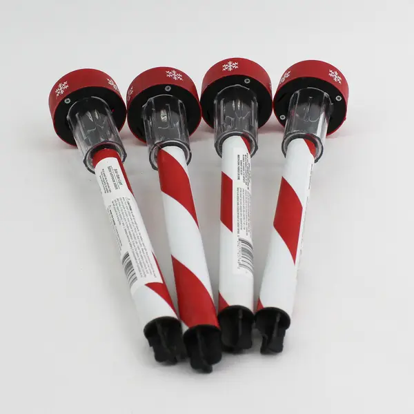 Lot 4 Solar Power Walkway Christmas Light Path Candy Cane Stake