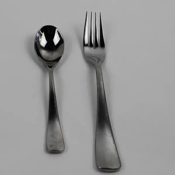 Lot of 2 Towle Silver Barren Pattern 18/10 SS Teaspoon Dinner Fork Rare HTF Pat