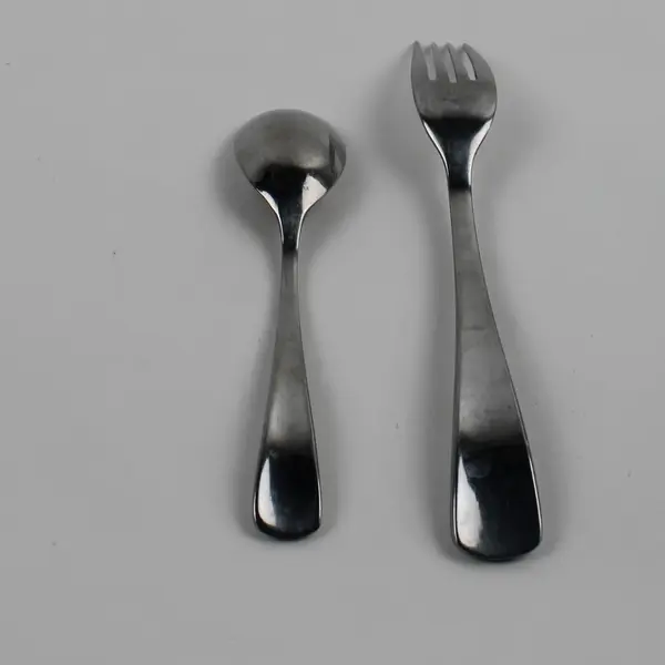Lot of 2 Towle Silver Barren Pattern 18/10 SS Teaspoon Dinner Fork Rare HTF Pat
